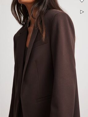 NA-KD Straight Open Brown Women's Blazer